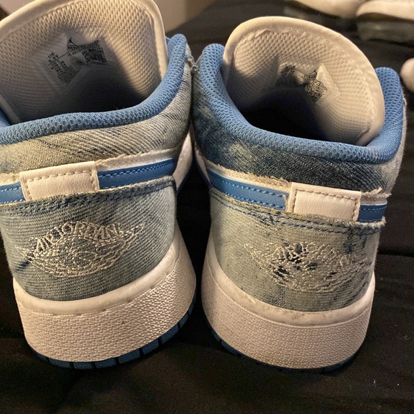 Blue and Denim Air Jordan 1’s - Picture 3 of 5